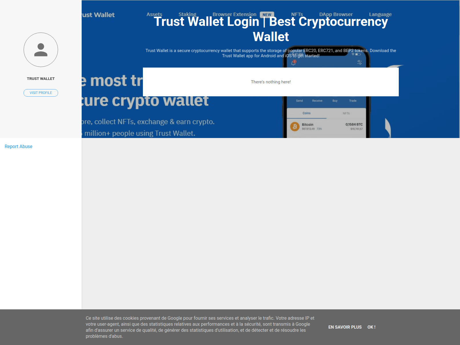 Screenshot of trust-wallet-login.blogspot.com