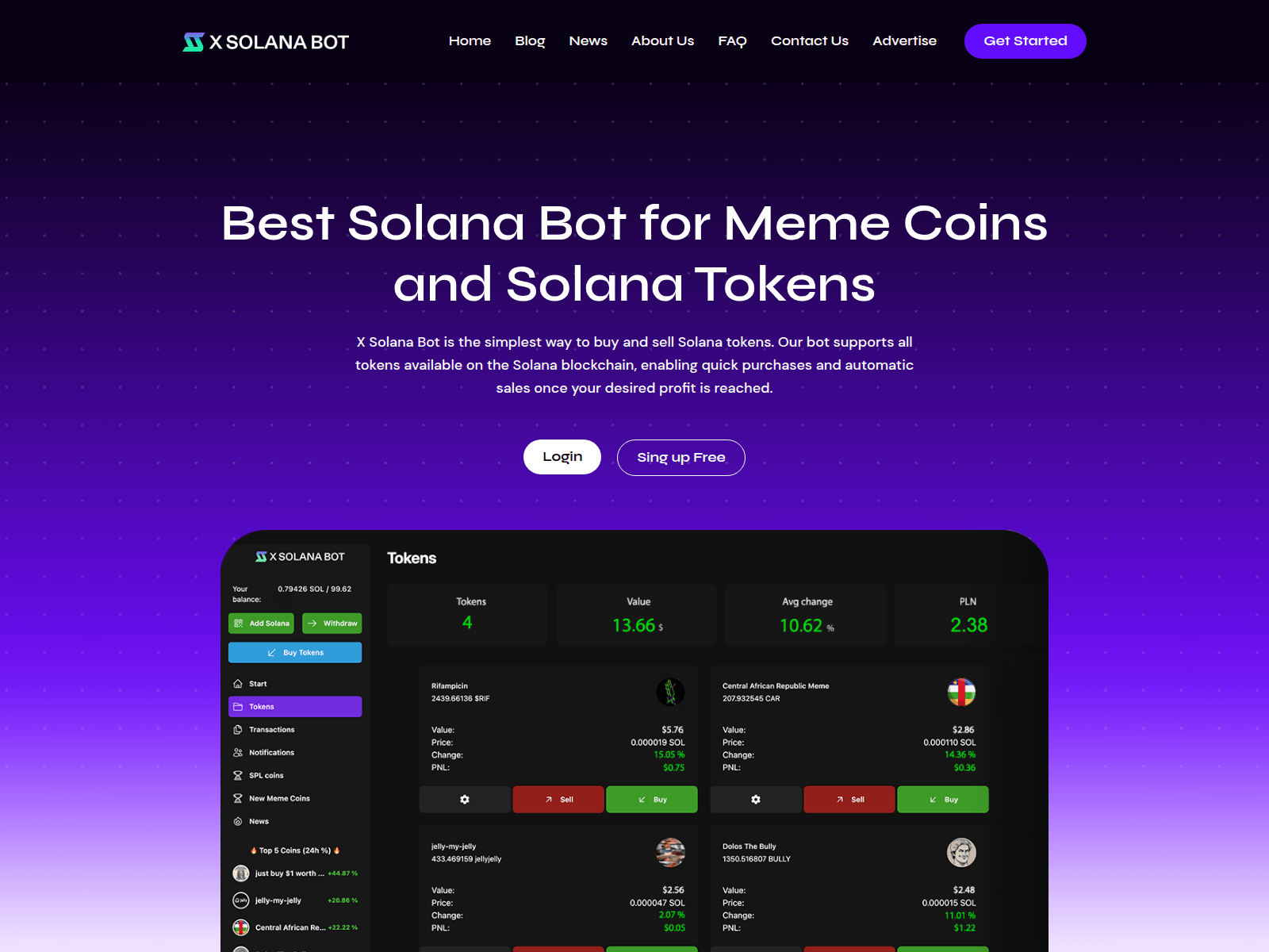 Screenshot of xsolanabot.com
