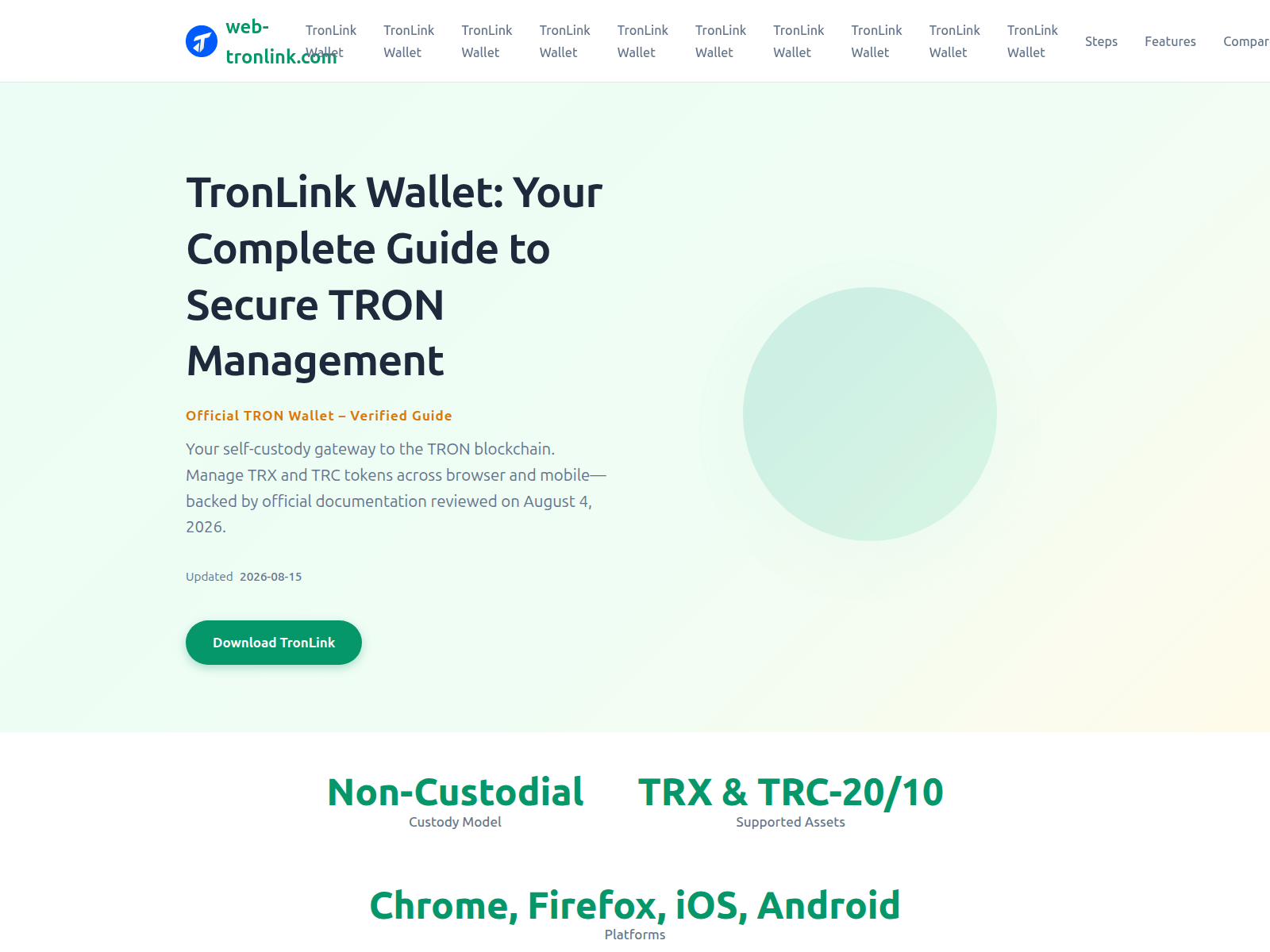 Screenshot of web-tronlink.com