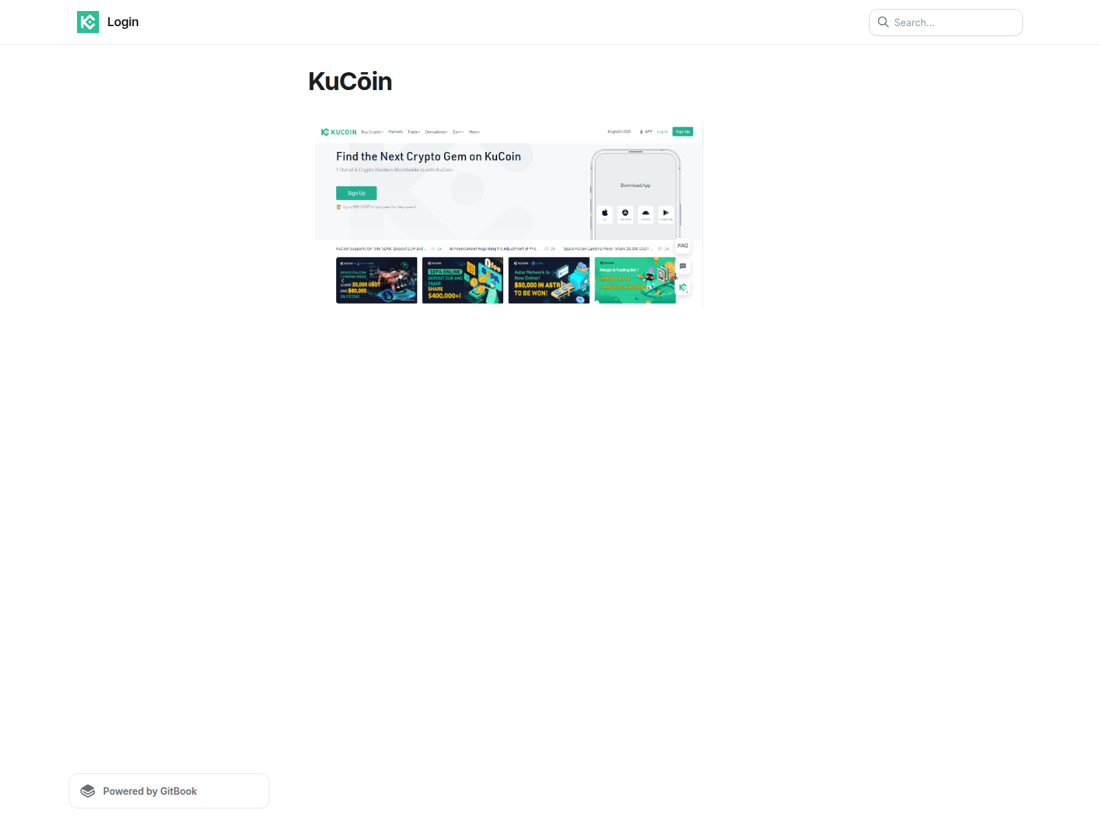 Screenshot of kucooinloignz.gitbook.io