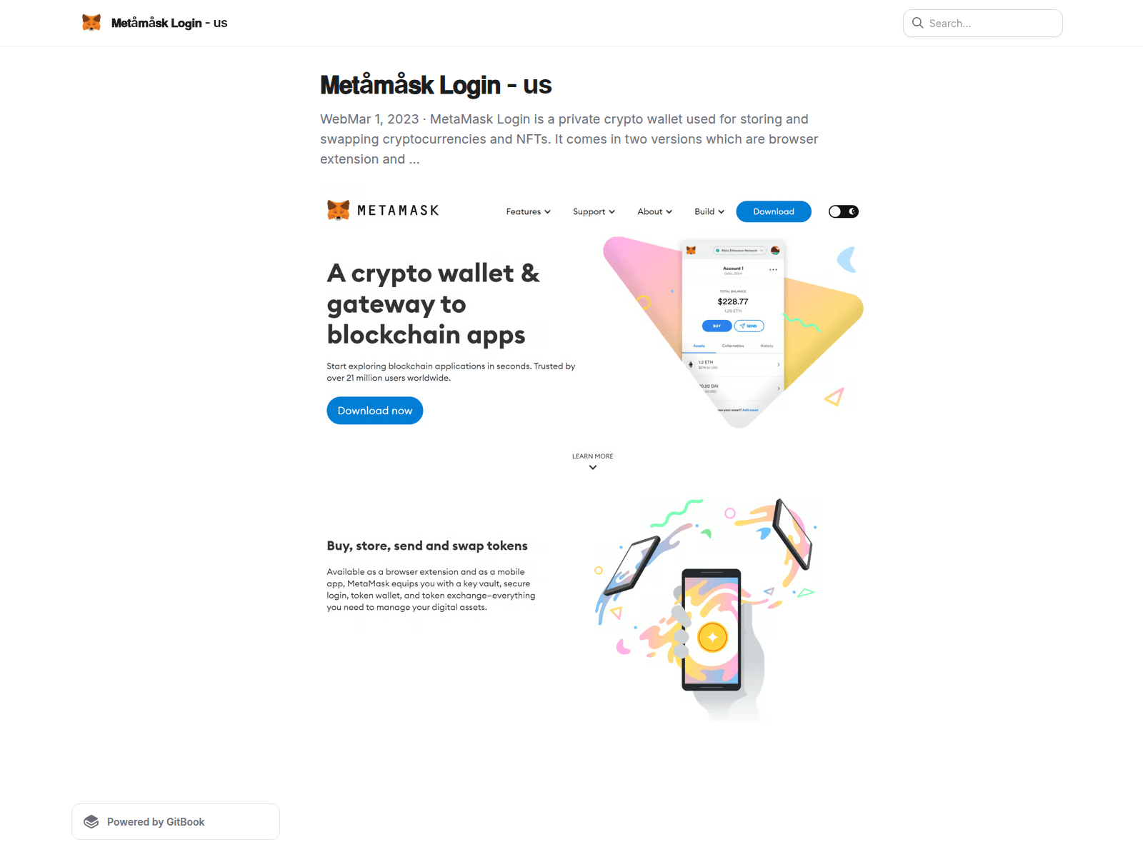 Знімок екрана metamaskiologin-2.gitbook.io