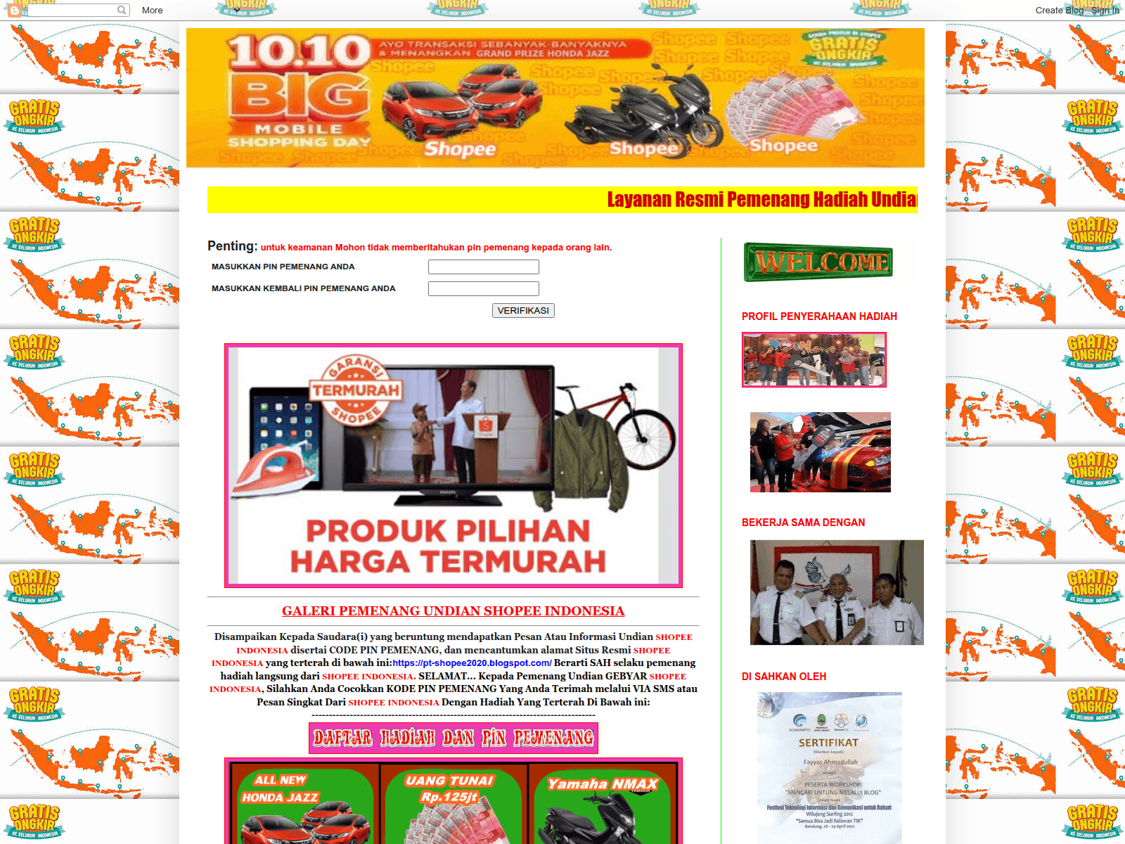 Screenshot of pt-shopee2020.blogspot.com