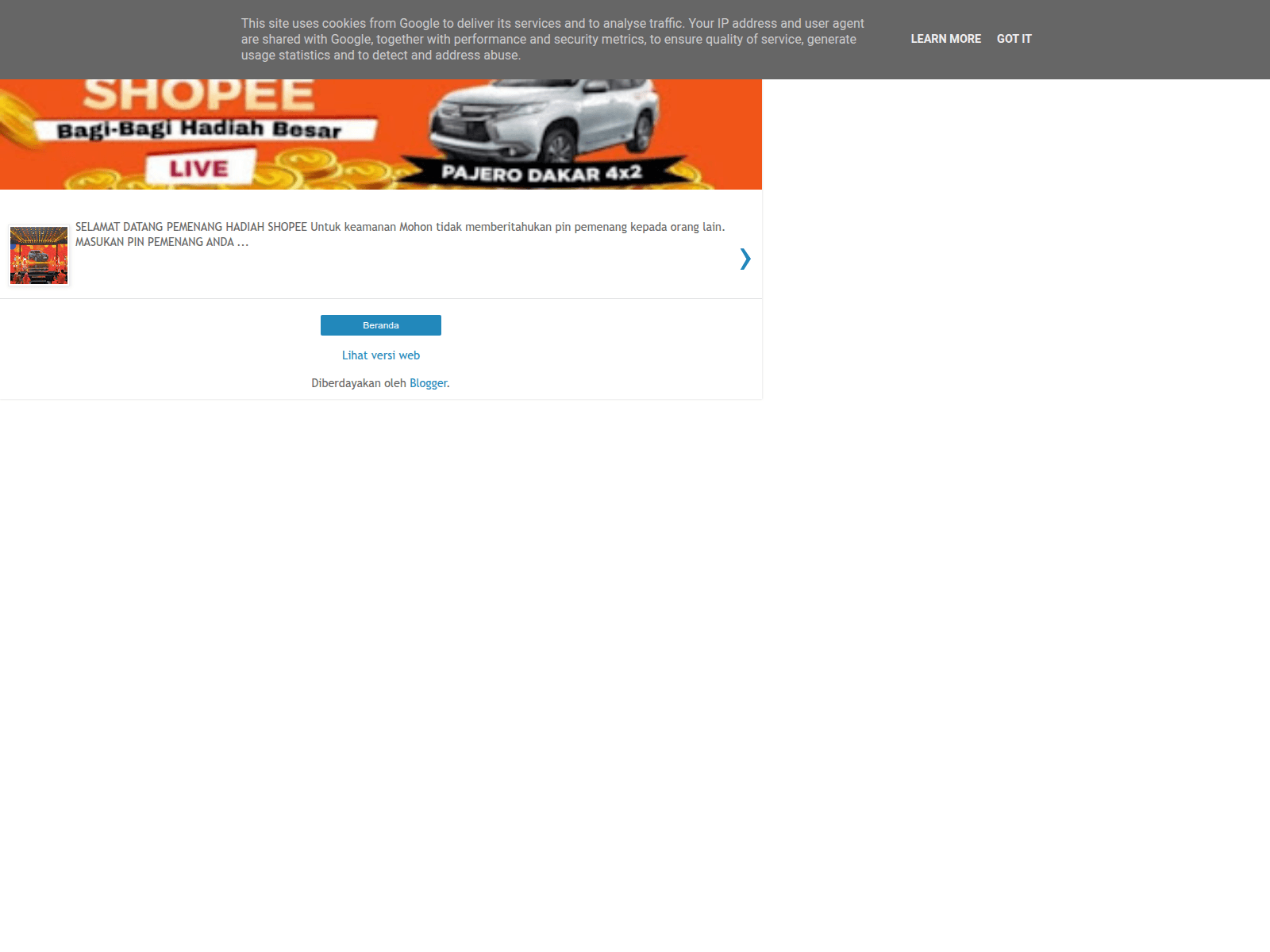 Screenshot of shopeemart1212.blogspot.com