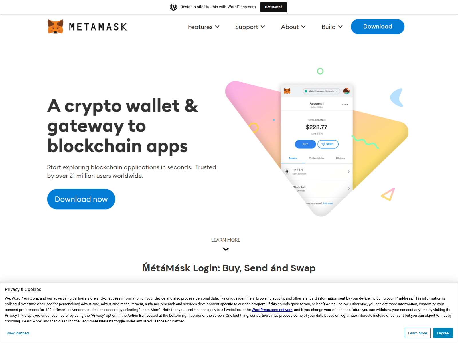 Screenshot of metamaskuslogi.wordpress.com
