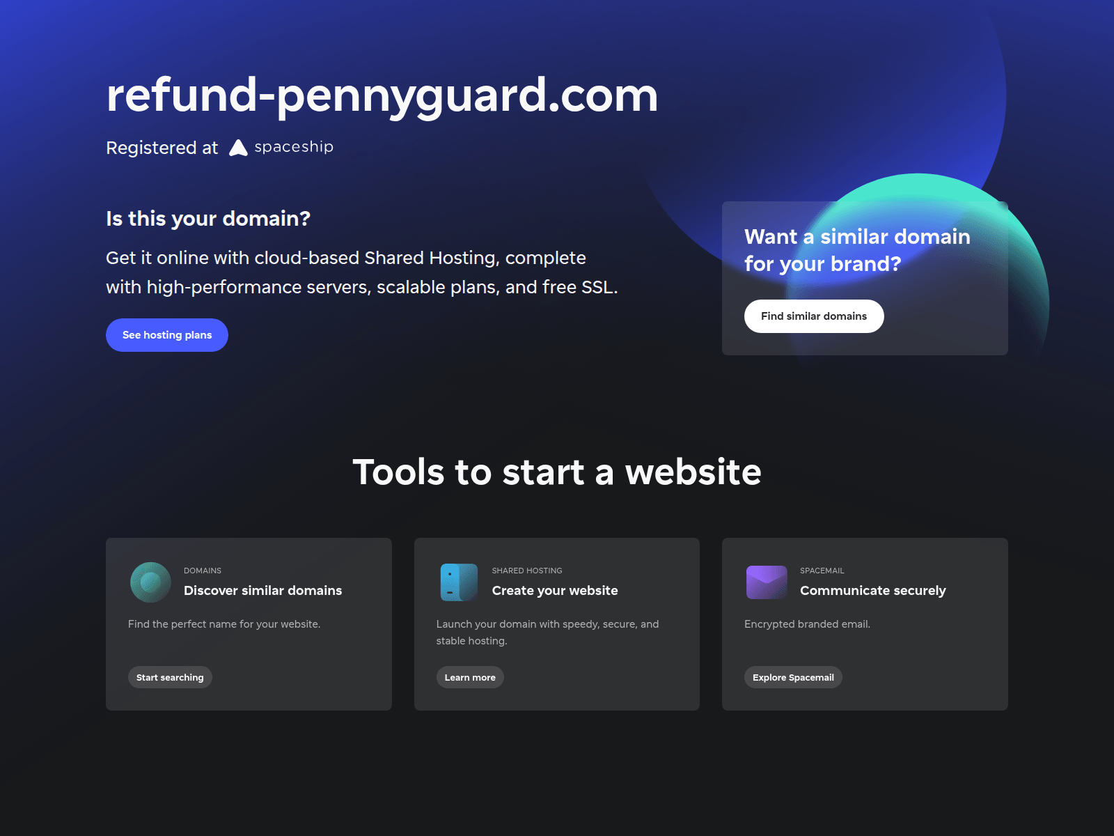 Screenshot of refund-pennyguard.com