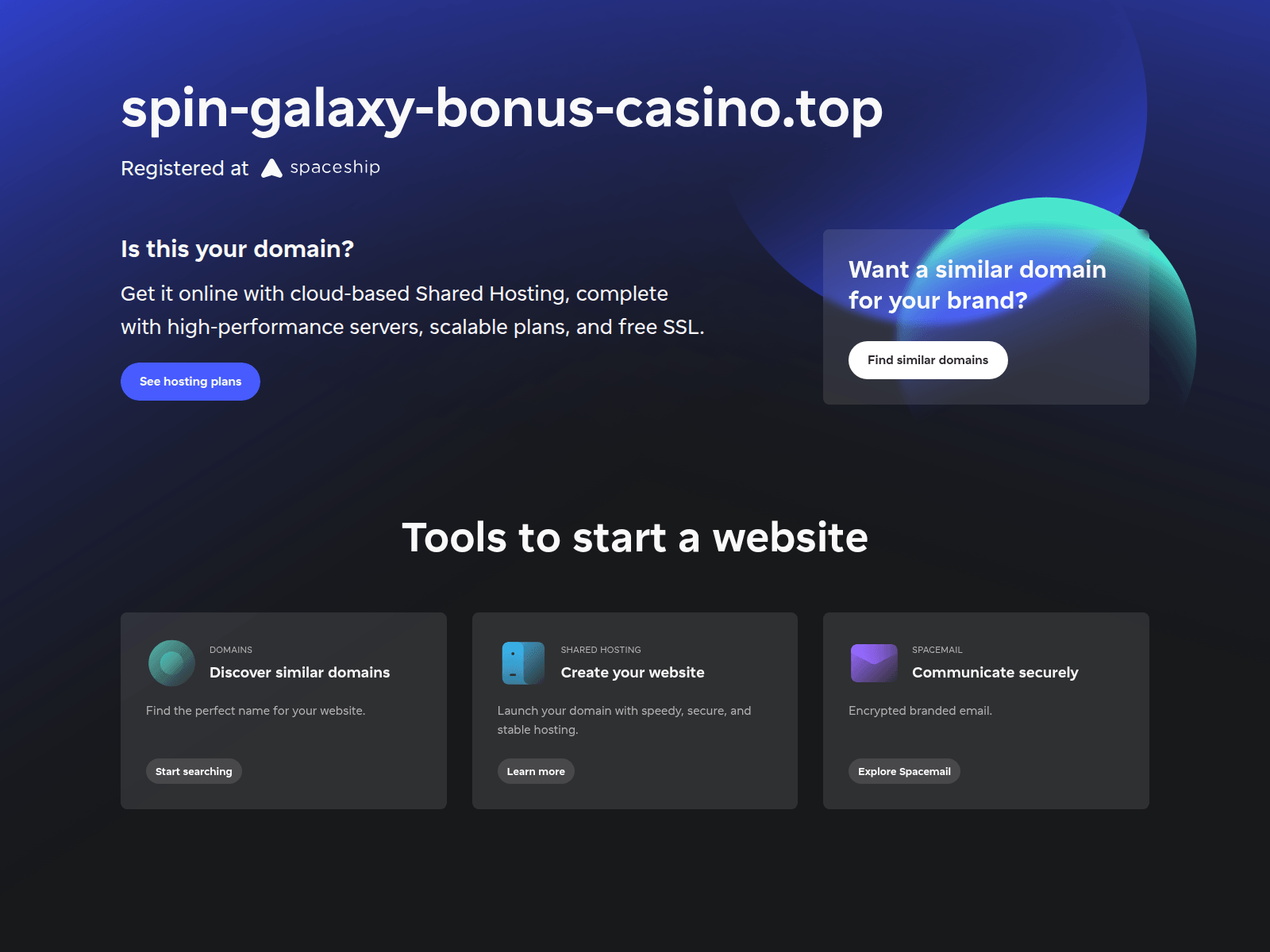Screenshot of spin-galaxy-bonus-casino.top