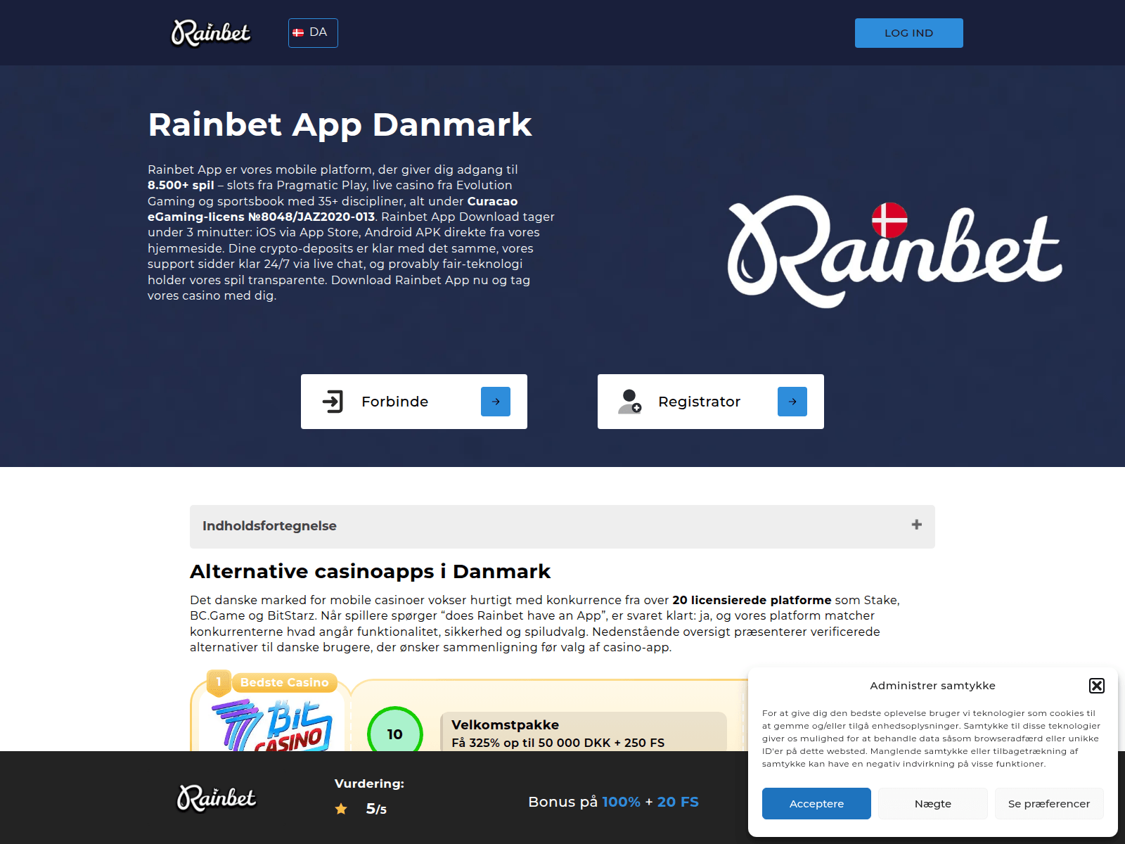 Screenshot of rainbetmobile.com