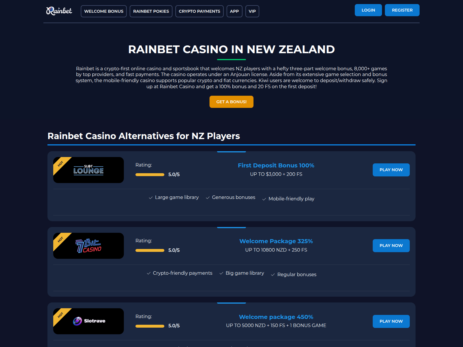 Screenshot of rainbet-casino-official.com