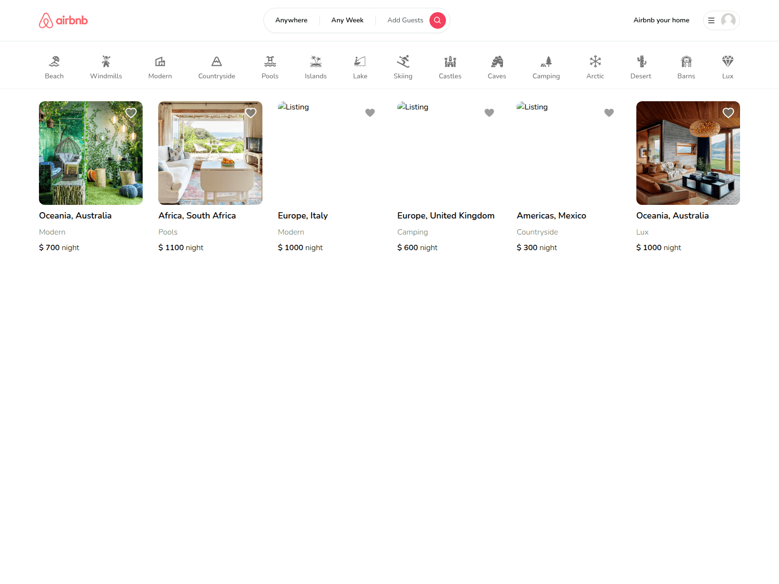 [Ekran görüntüsü] airbnb-clone-theta-ruddy.vercel.app