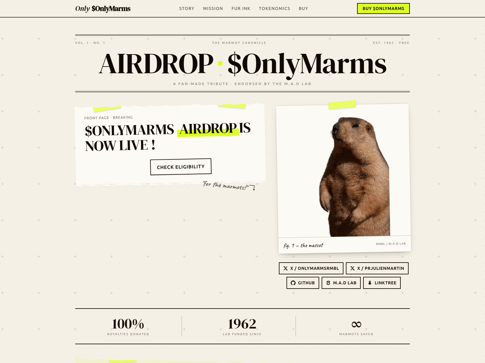 Screenshot of onlymarms.tokendrop.fun