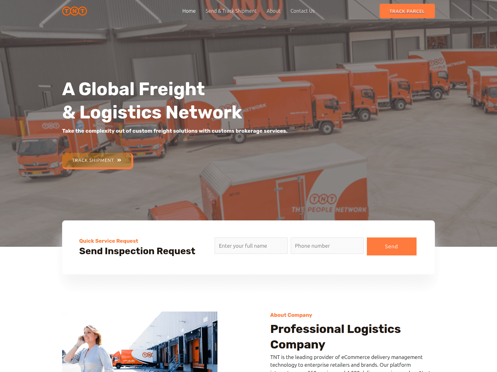 Screenshot of tntfreightsolutions.com