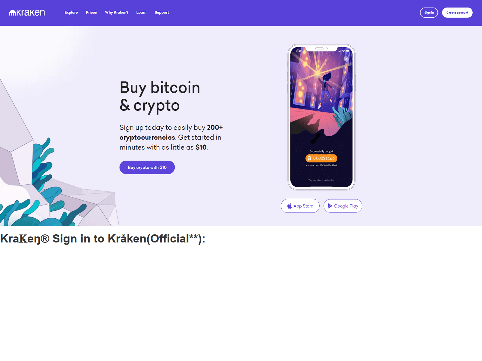 Screenshot of kraknkrakenlogn.webflow.io