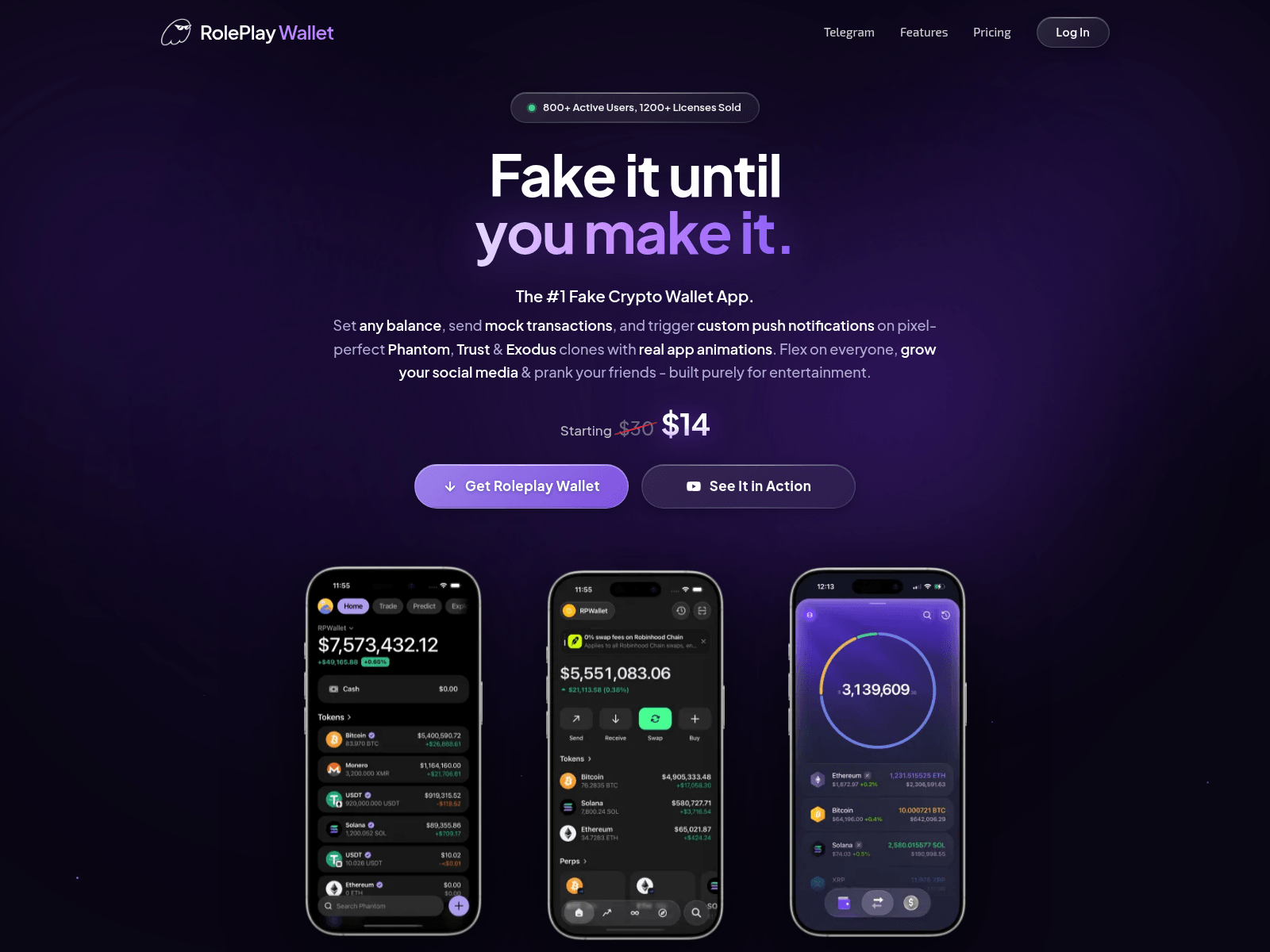 Знімок екрана rpwallet.app