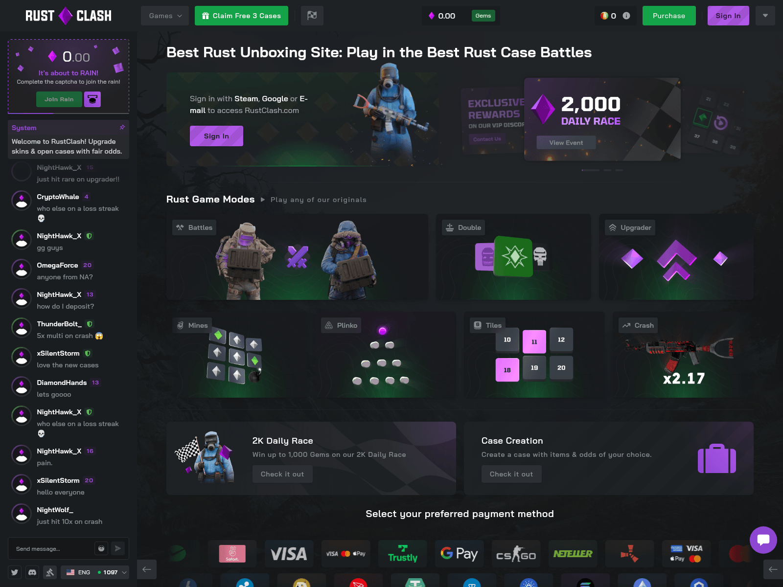 Screenshot of rustclash.vip
