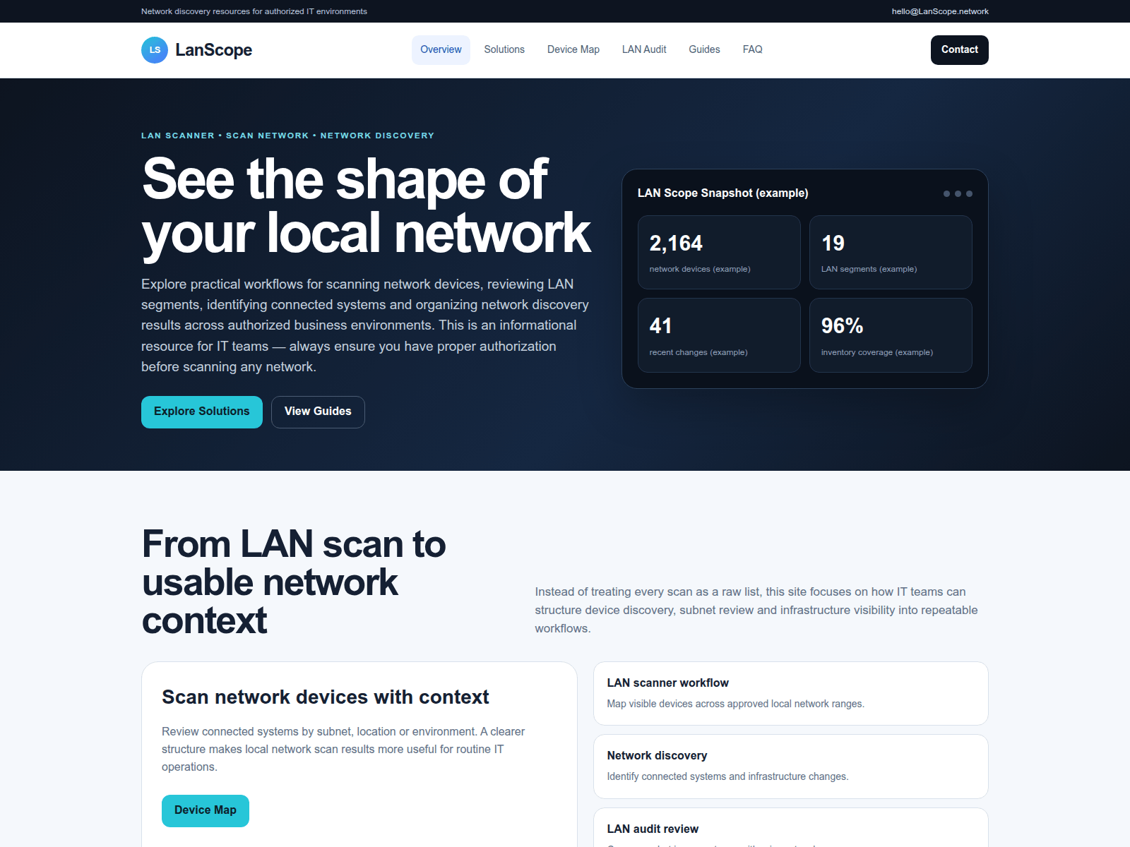 Screenshot of lanscope.network