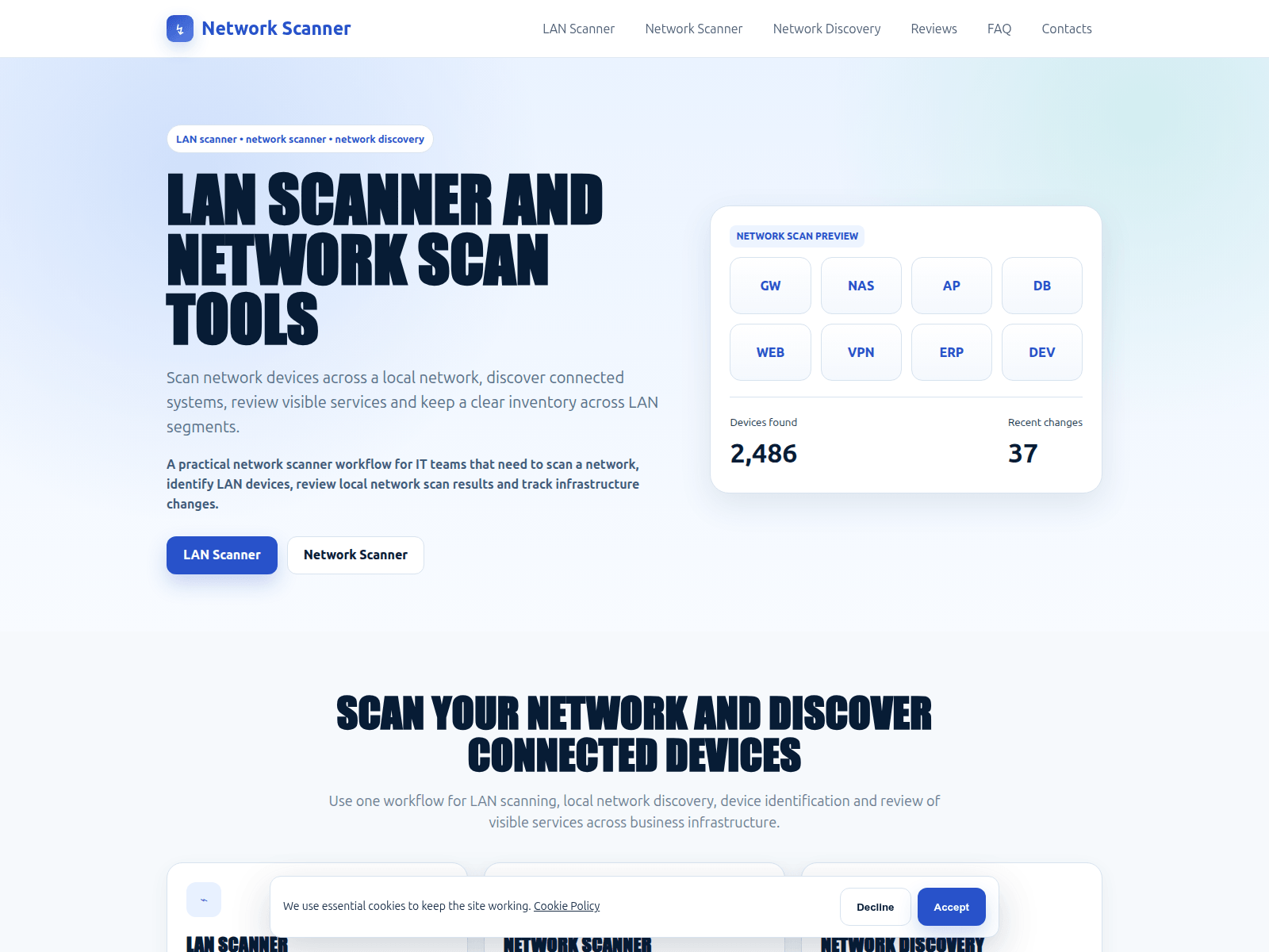 Screenshot of infrascan.network