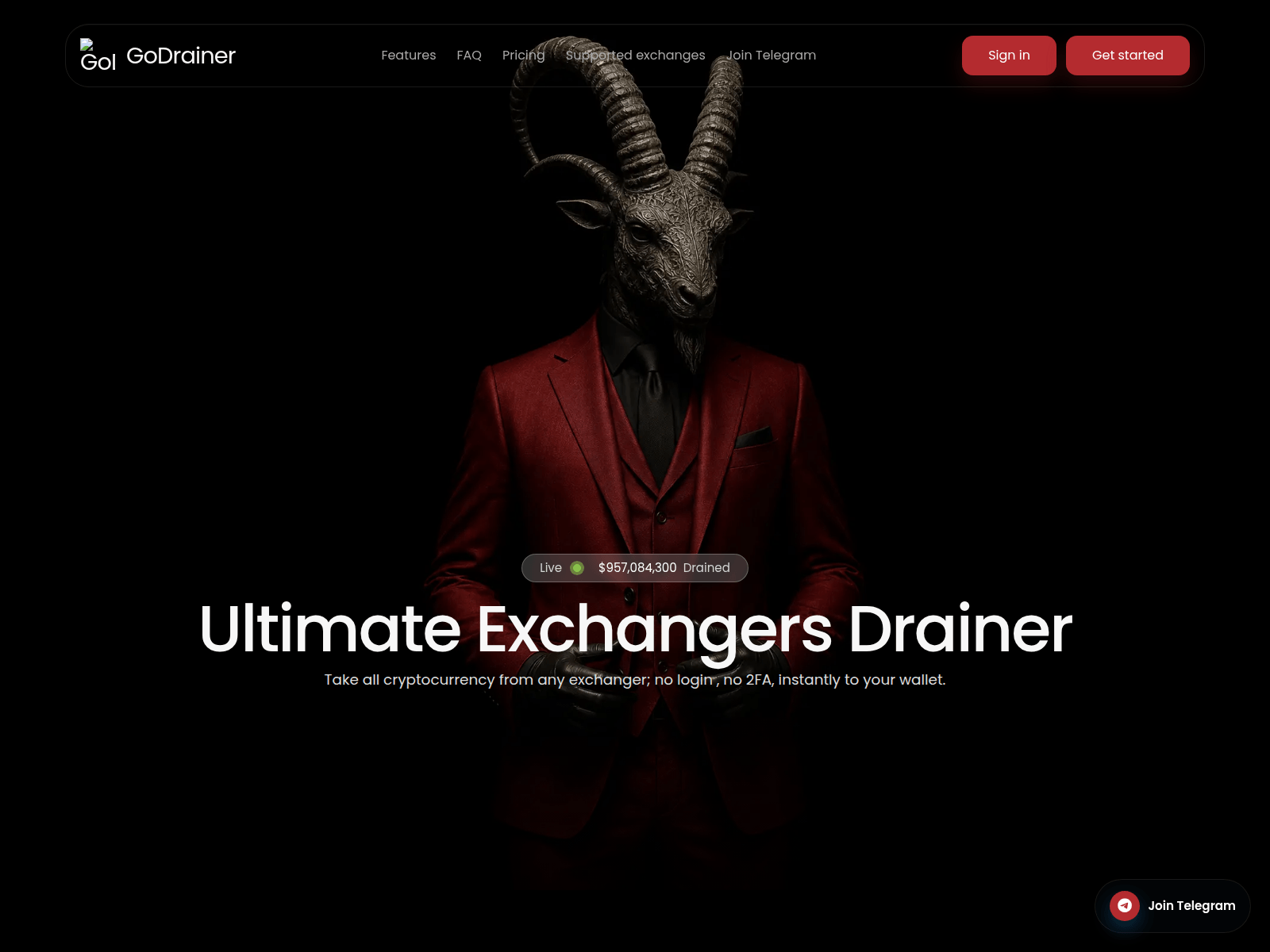 Screenshot of godrainer.app