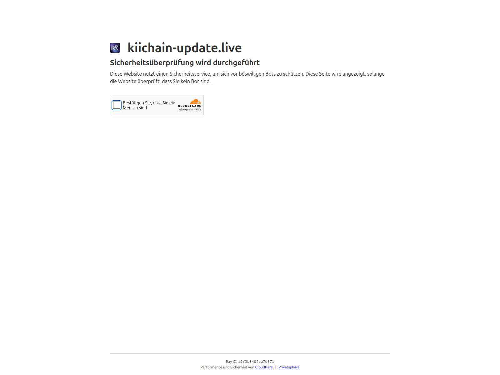 Screenshot of kiichain-update.live