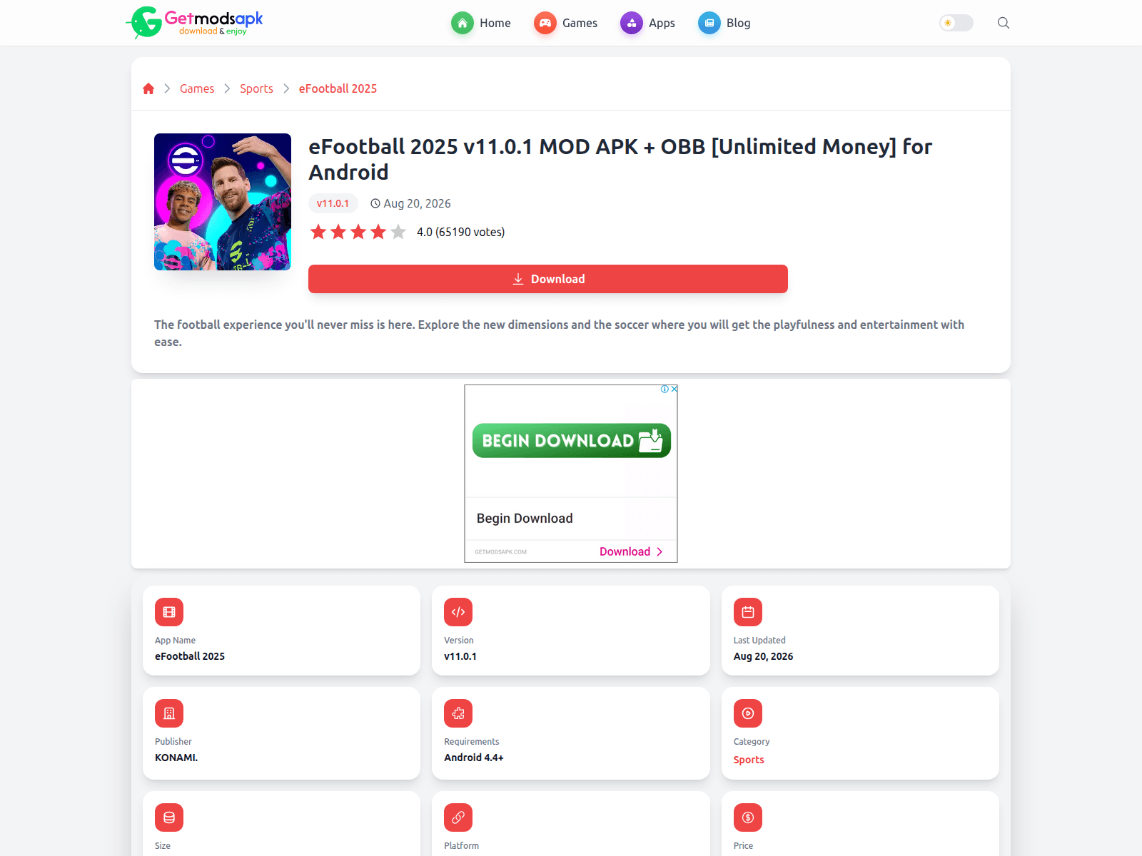Screenshot of getmodsapk.com