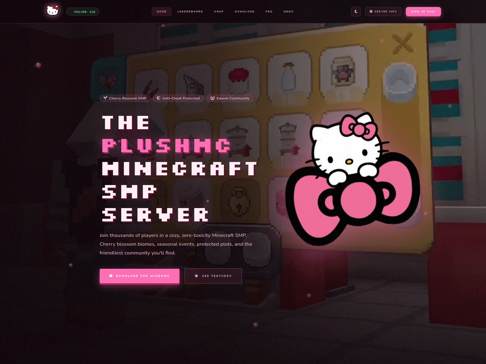Screenshot of plushmc.com