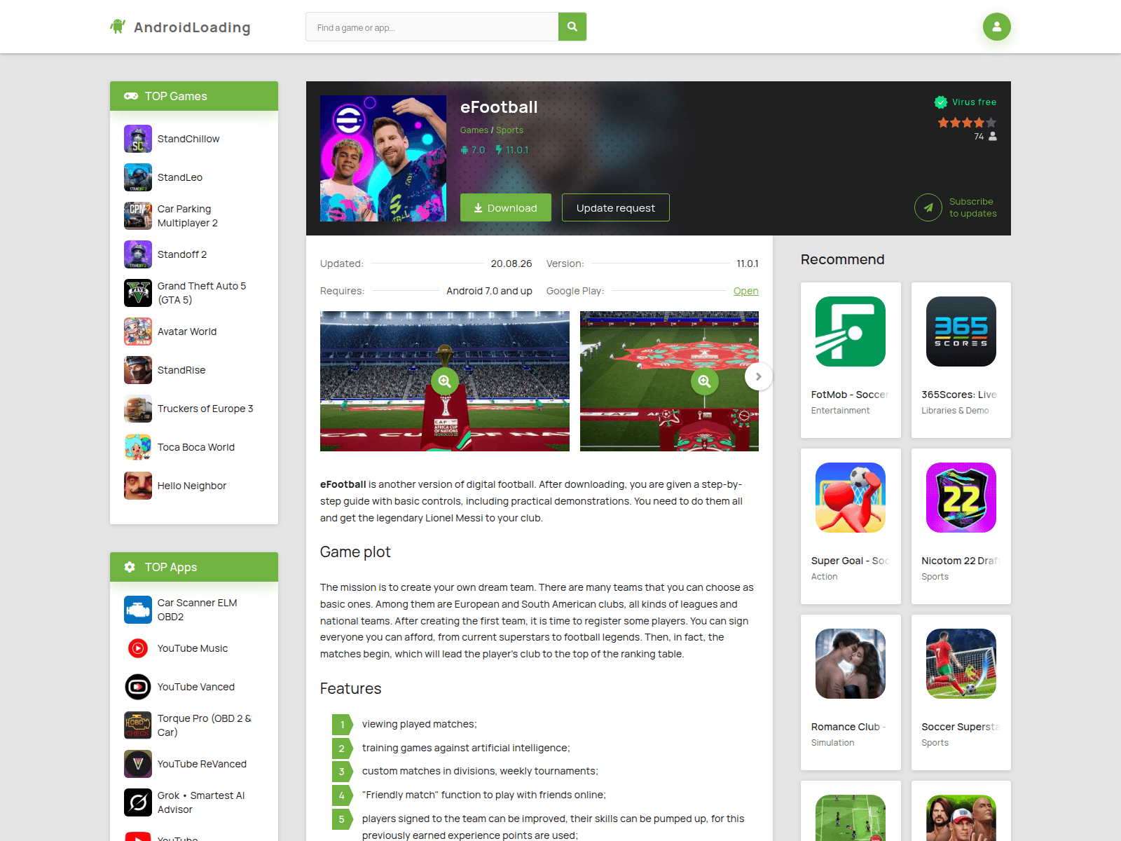 Screenshot of androidloading.com