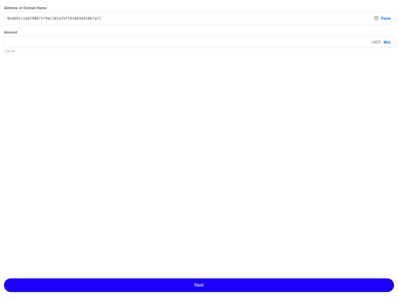 Знімок екрана mail.usdt-transfer.live