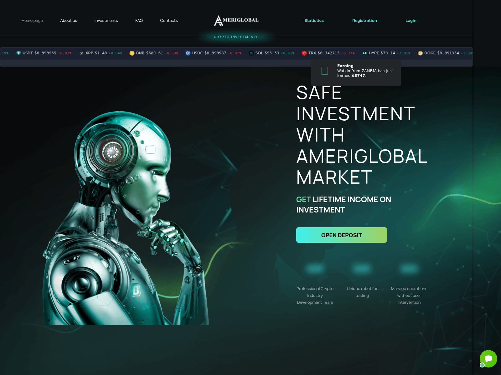 Знімок екрана ameriglobalfinexmarket.com