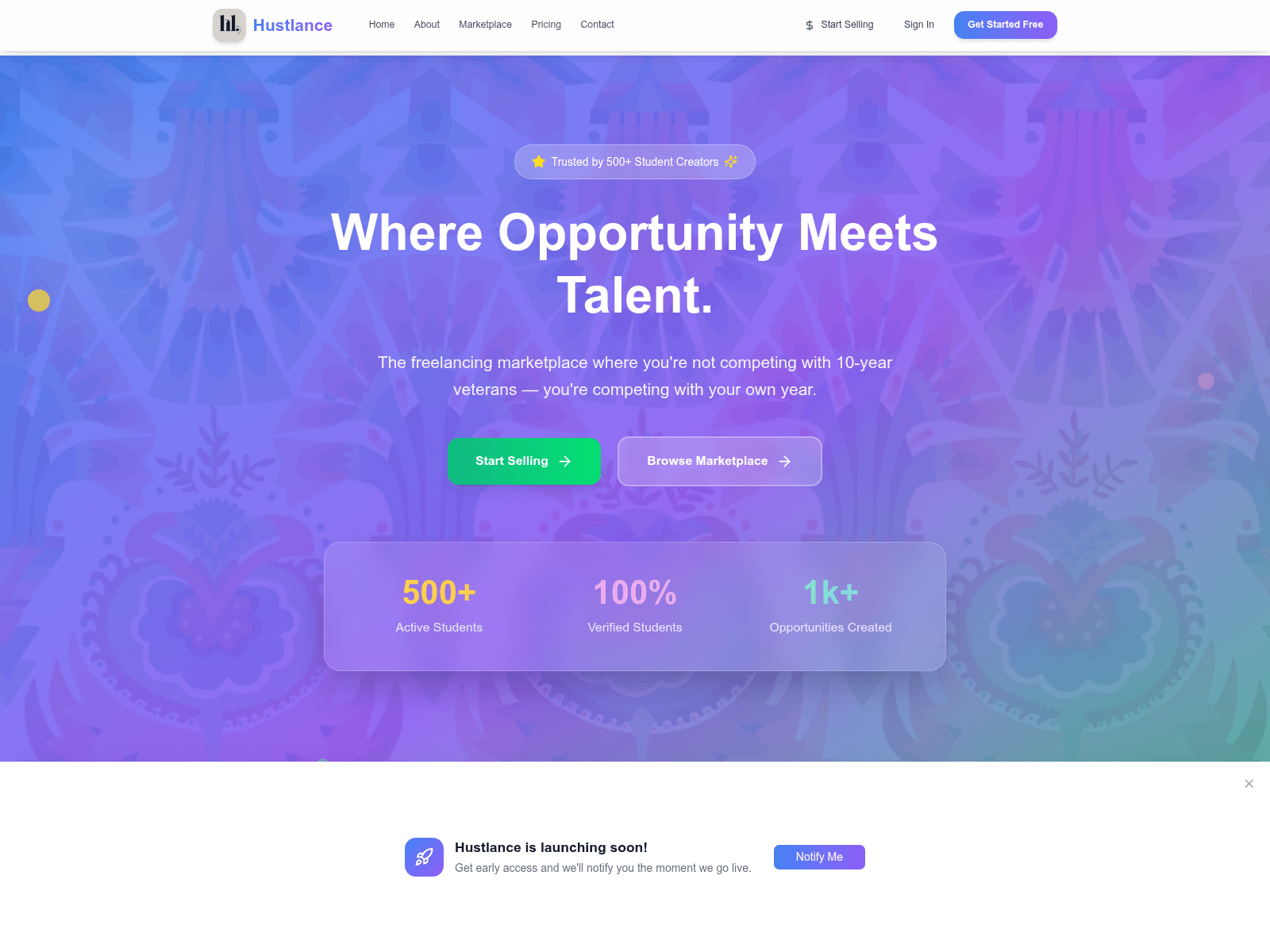 Знімок екрана hustlance.com