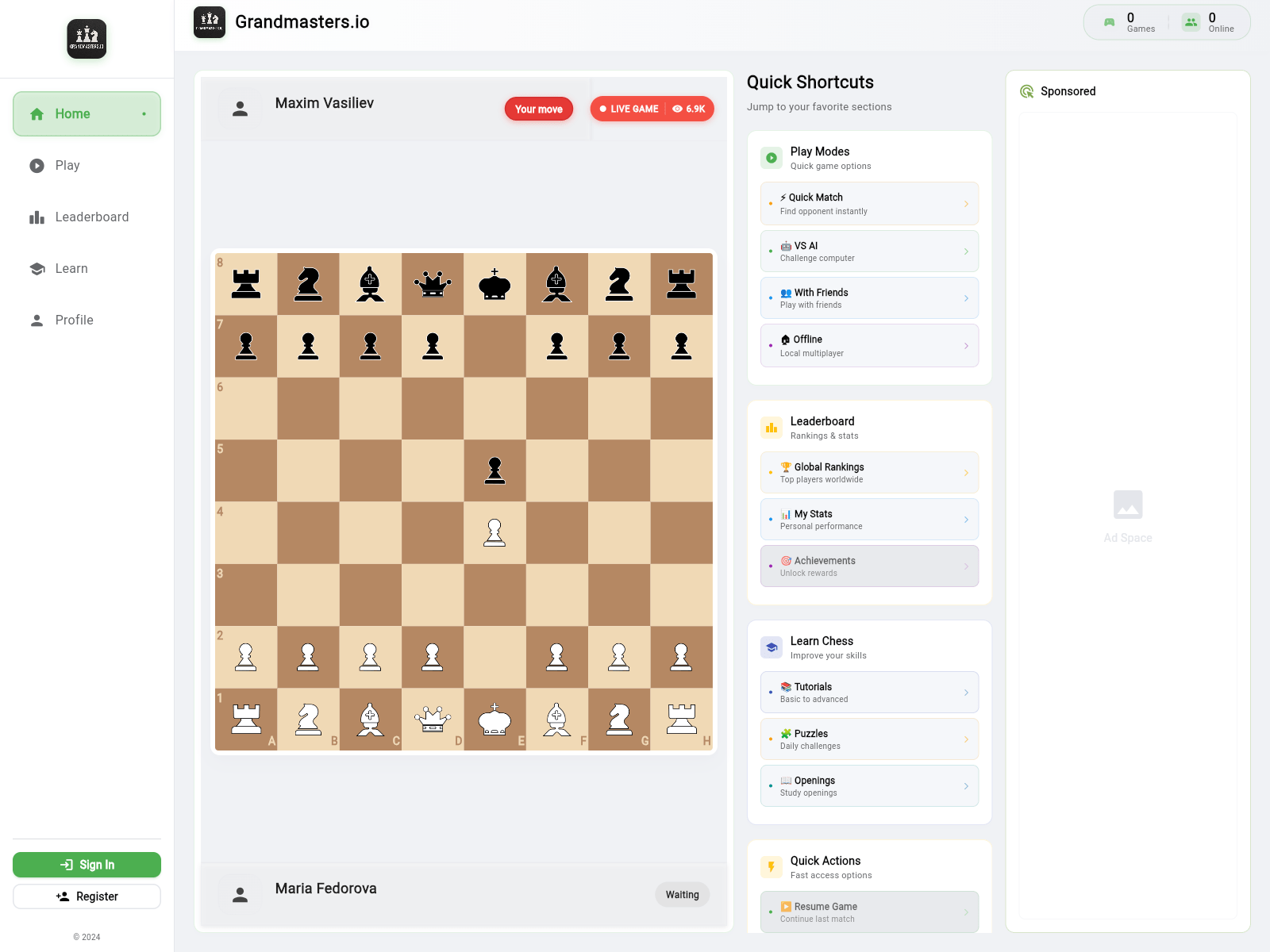 のスクリーンショット grandmasters.io