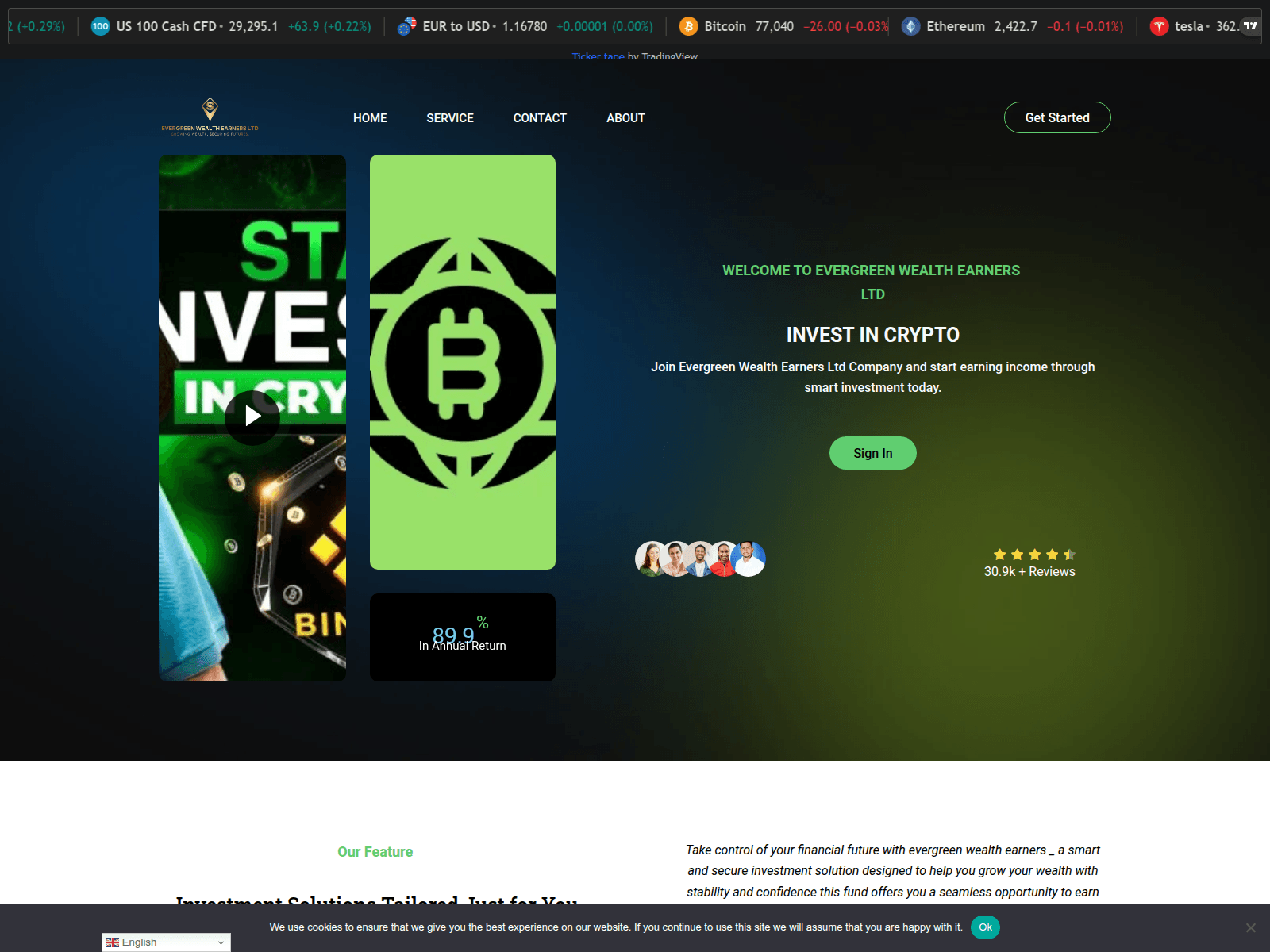 Знімок екрана evergreenwealthearnersltd.com