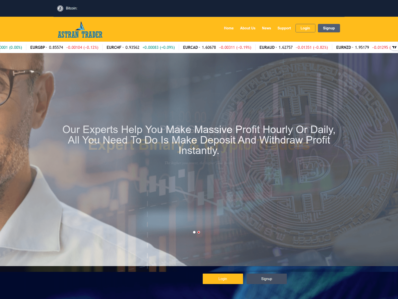 Captura de tela de astrantrader.com