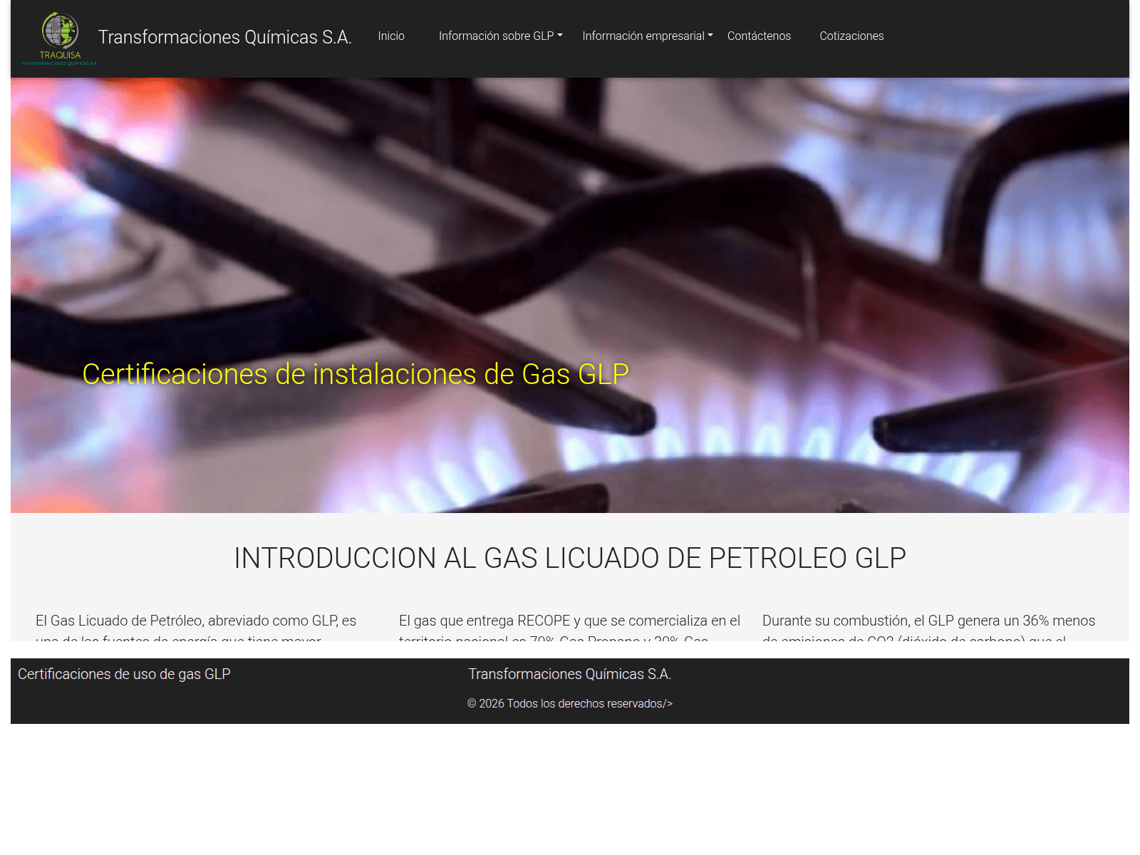 Знімок екрана glpcertificacion.traquisa.net
