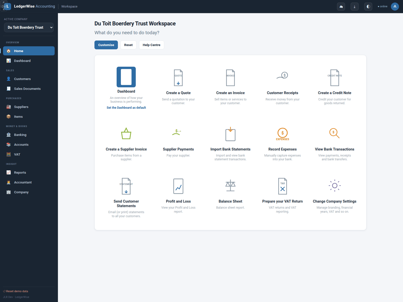 Screenshot of ledgerwise-3fi.pages.dev