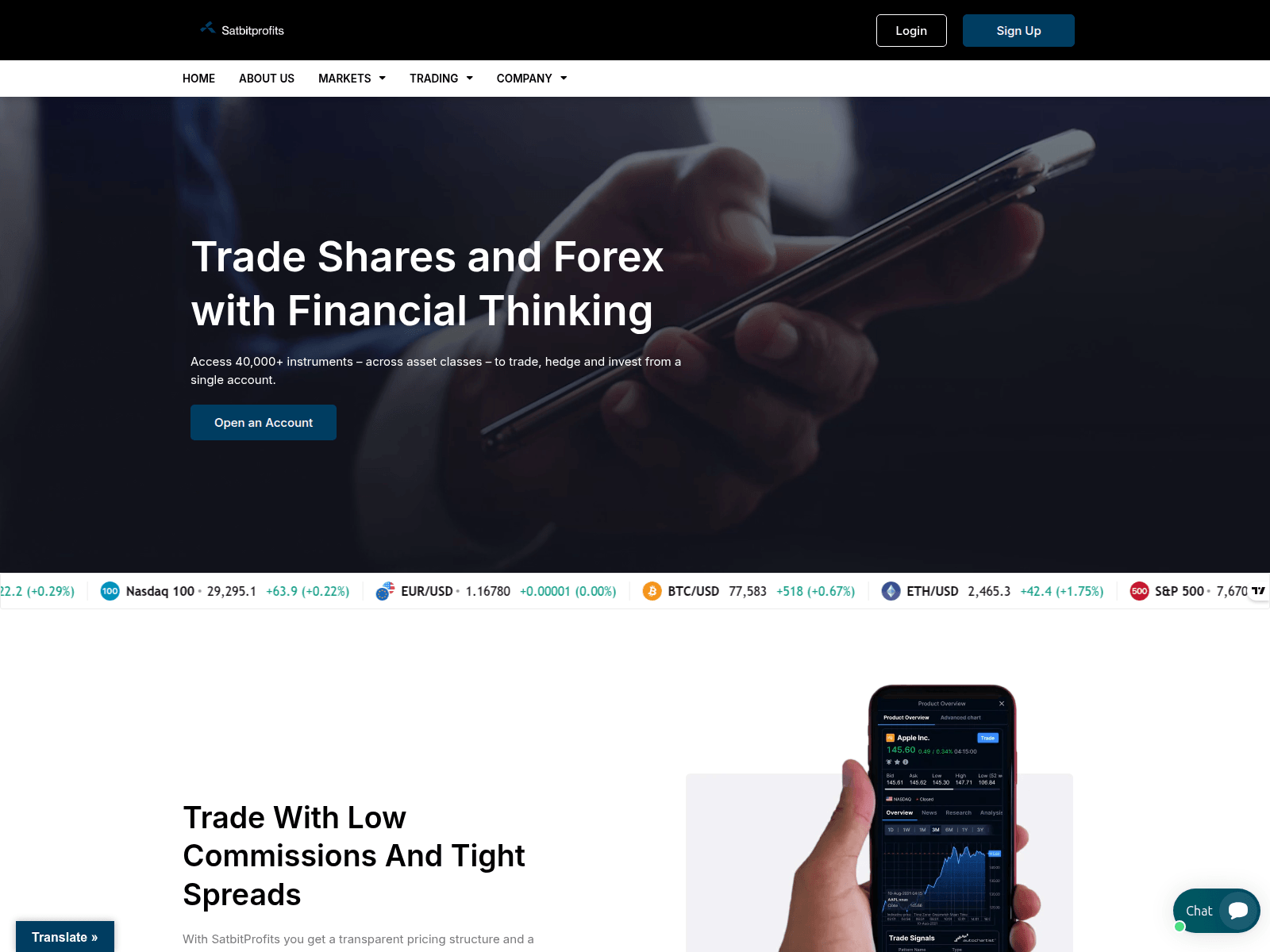 Ảnh chụp màn hình của satbitprofits.com