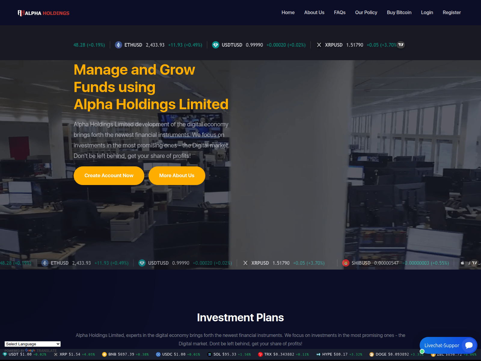 的截图 alphaholdingsltd.org