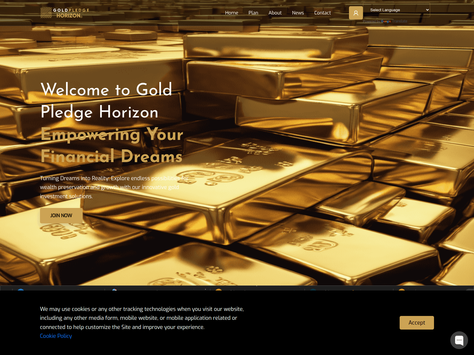Знімок екрана goldpledgehorizon.com