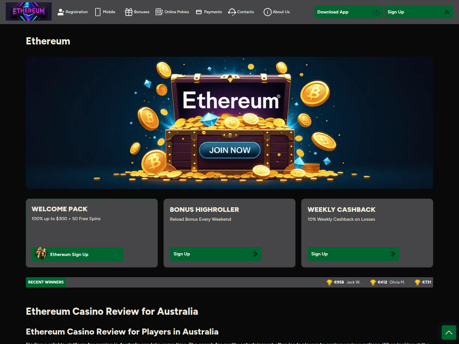 Screenshot of ethereumcasino-bet-com.pages.dev