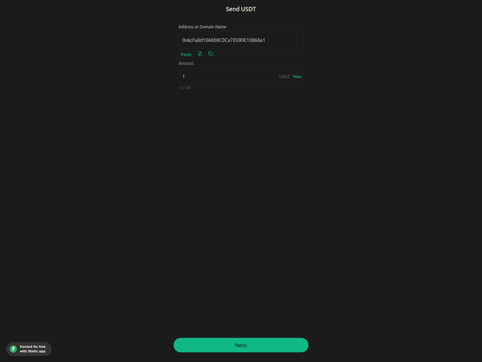 Screenshot of click-mybnbme.staticdomains.app