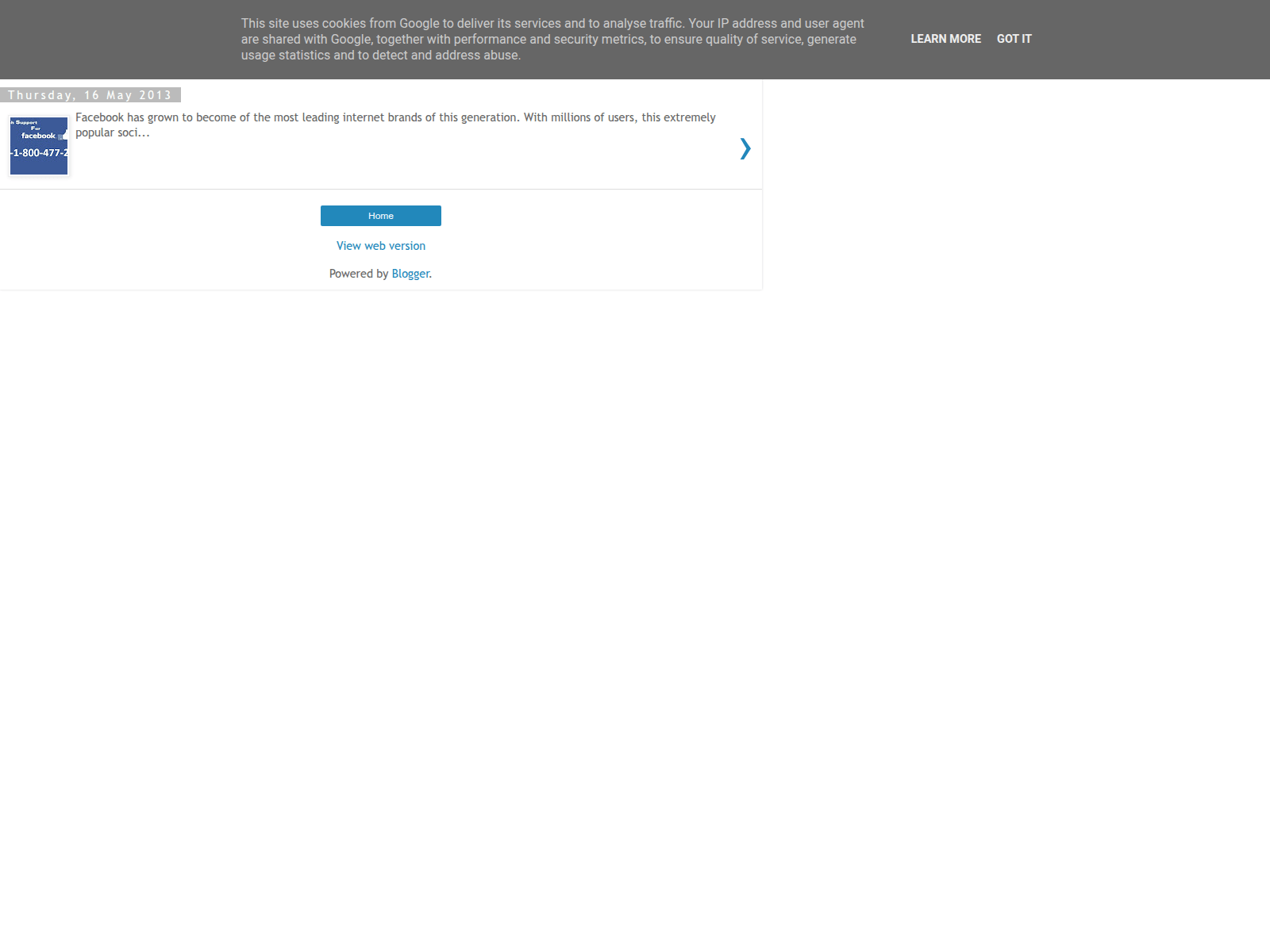 Screenshot of facebook-247-support.blogspot.com