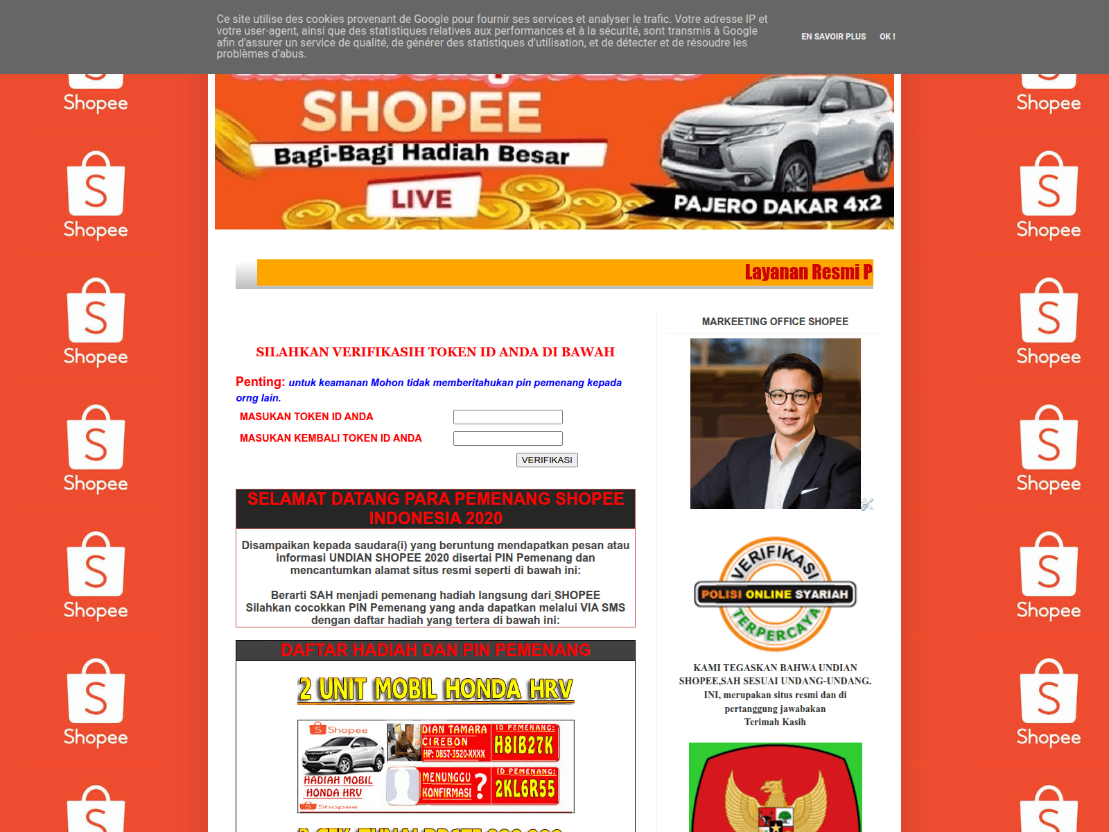 Screenshot of infoundianshopee55.blogspot.com