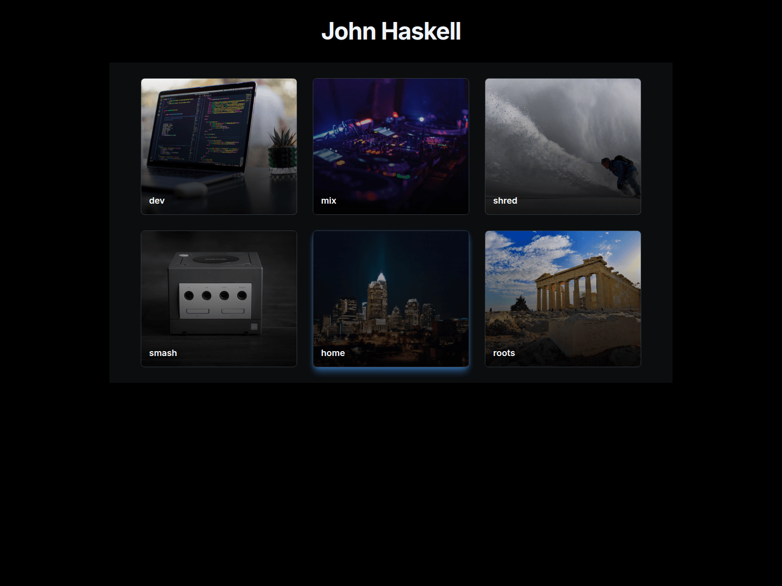 Знімок екрана johnhaskell.com