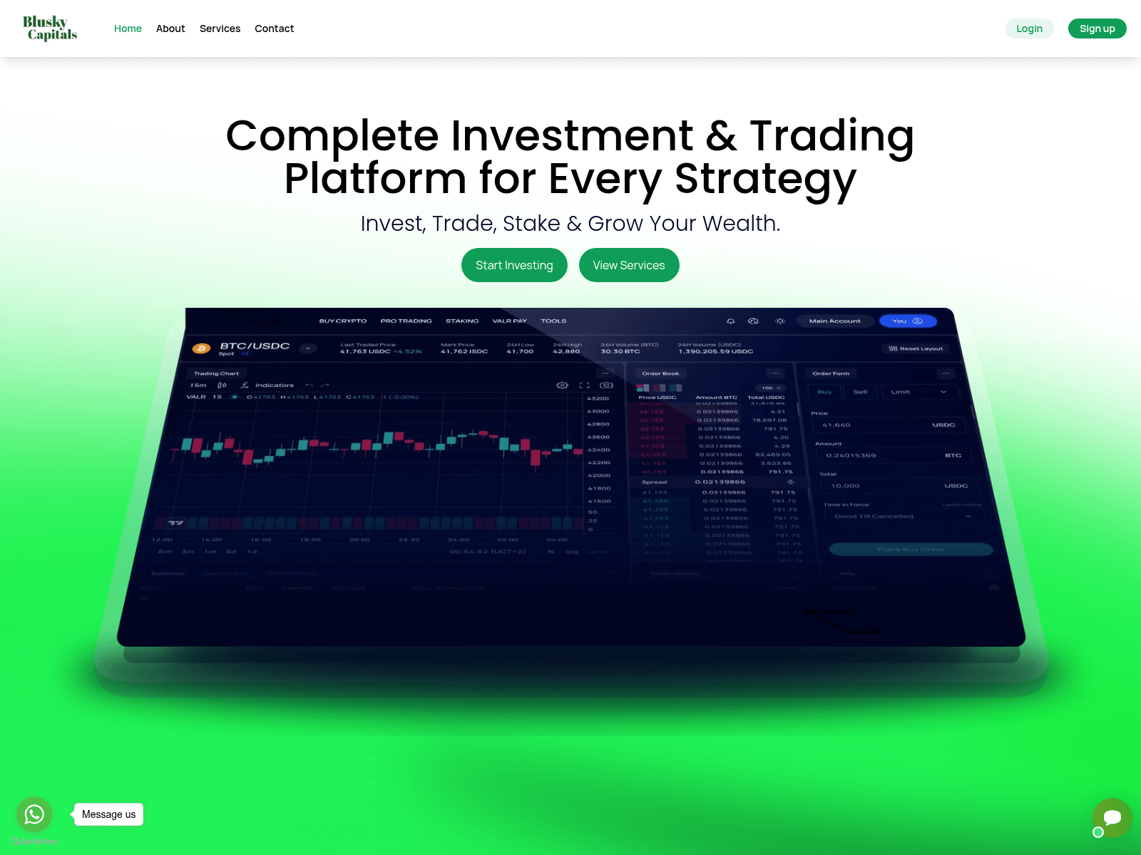 Знімок екрана bluskycapitals.com