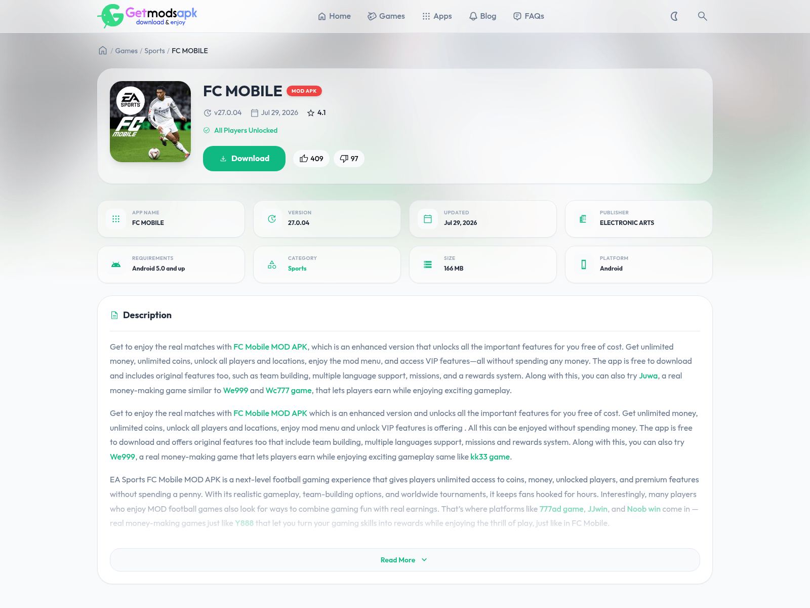 Screenshot of www.getmodsapk.cc
