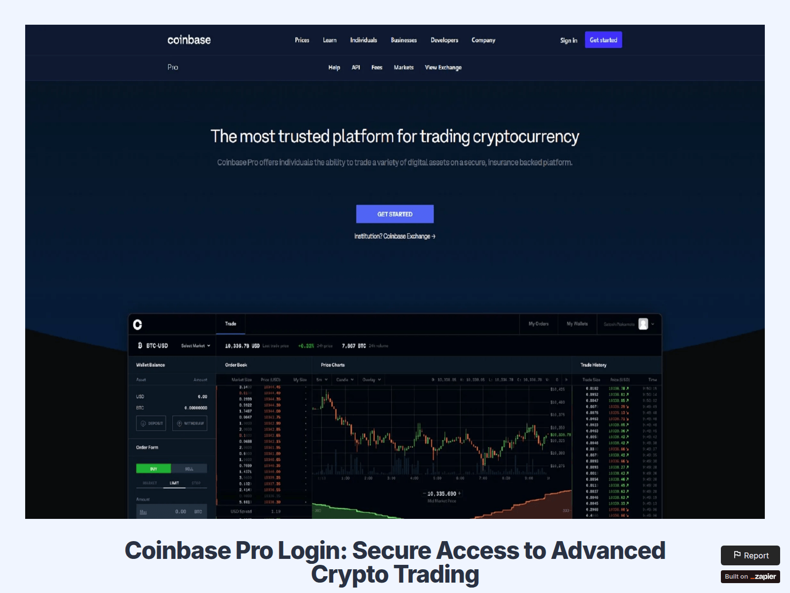 Screenshot of faq-coinpro-home.zapier.app