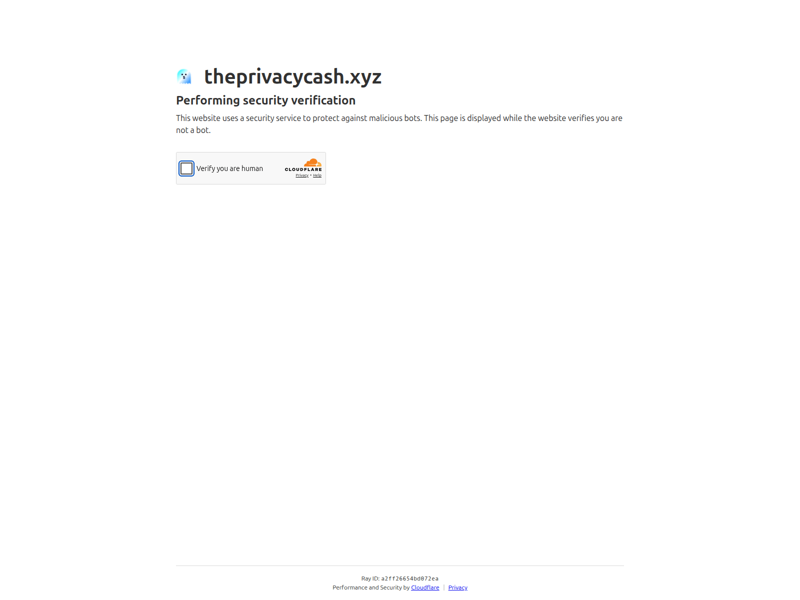 Captura de pantalla de theprivacycash.xyz