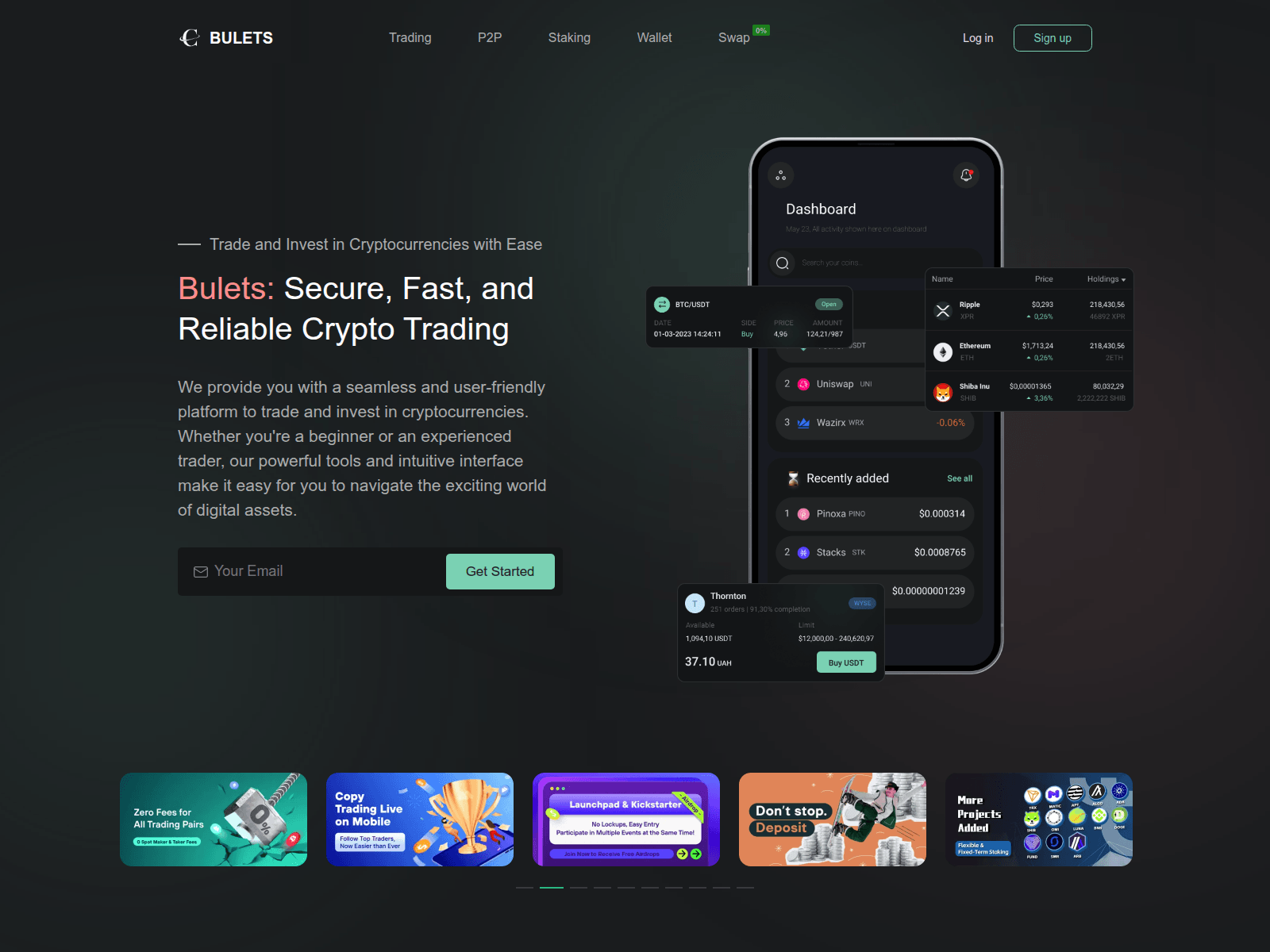 Screenshot of cryptobulets.com