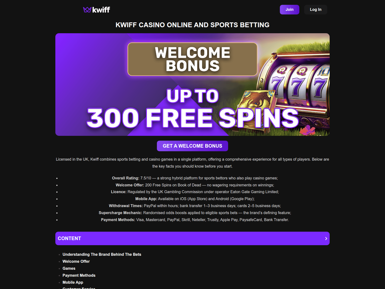 Screenshot of kwiff.website