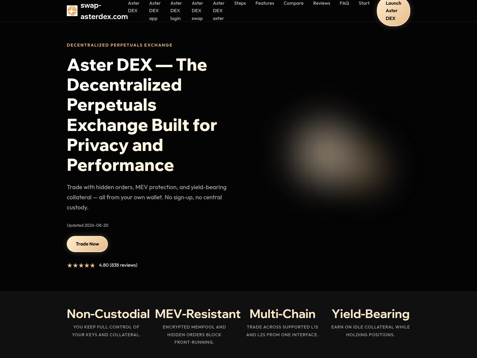 Screenshot of swap-asterdex.com