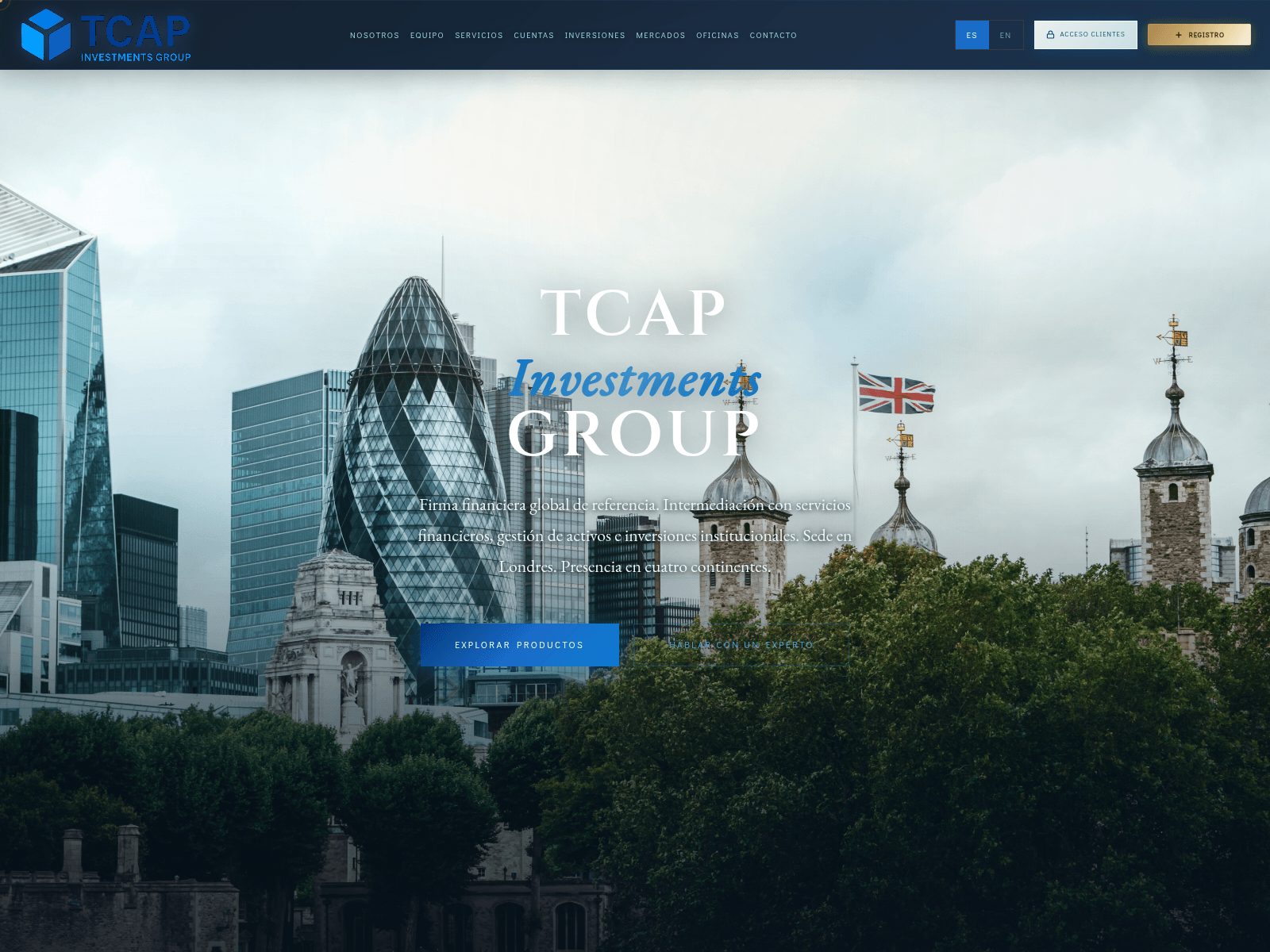 Знімок екрана tcap-group.com