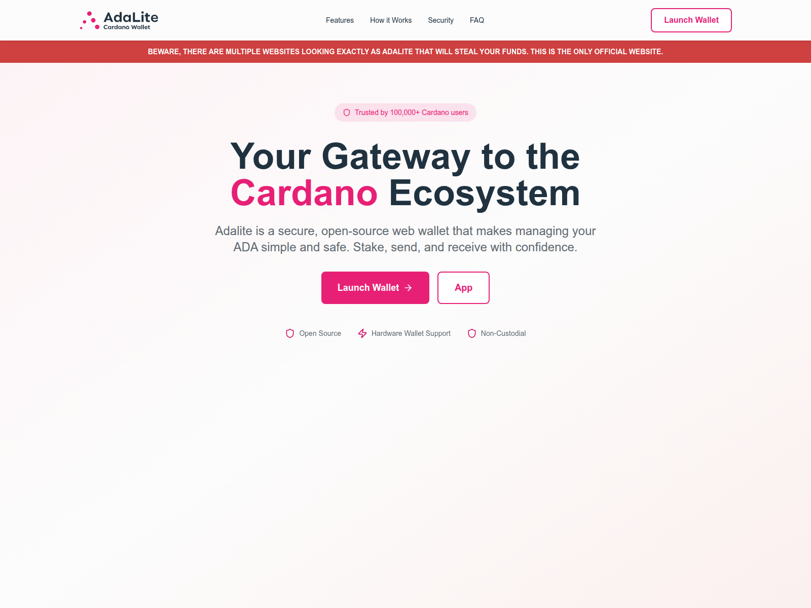 Screenshot di adalite-wallet.app